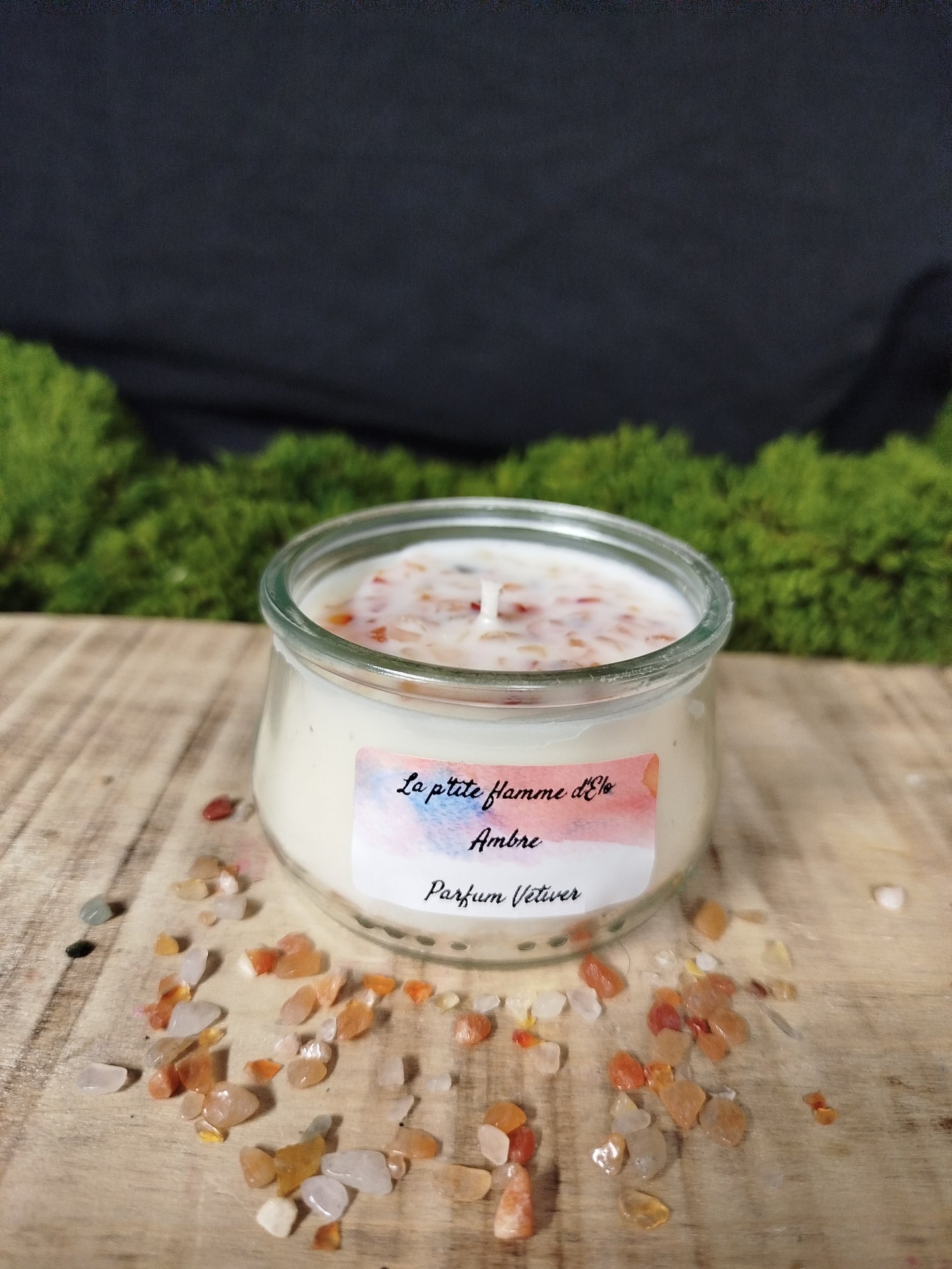 Bougies Vétiver aux pierres naturelles