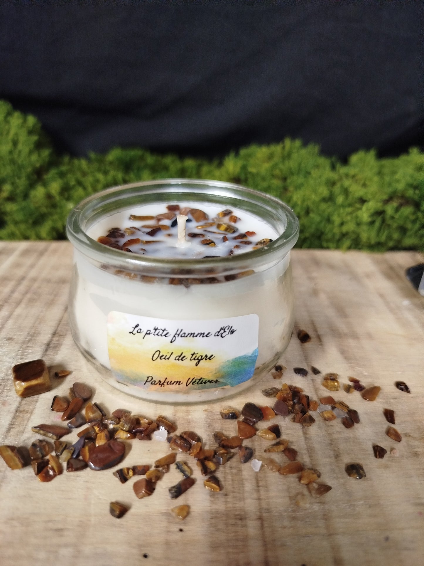 Bougies Vétiver aux pierres naturelles